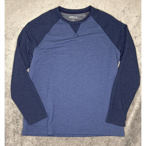 Orvis Mens Large Long Sleeve Shirt Classic Collection Poly Spandex Crewneck